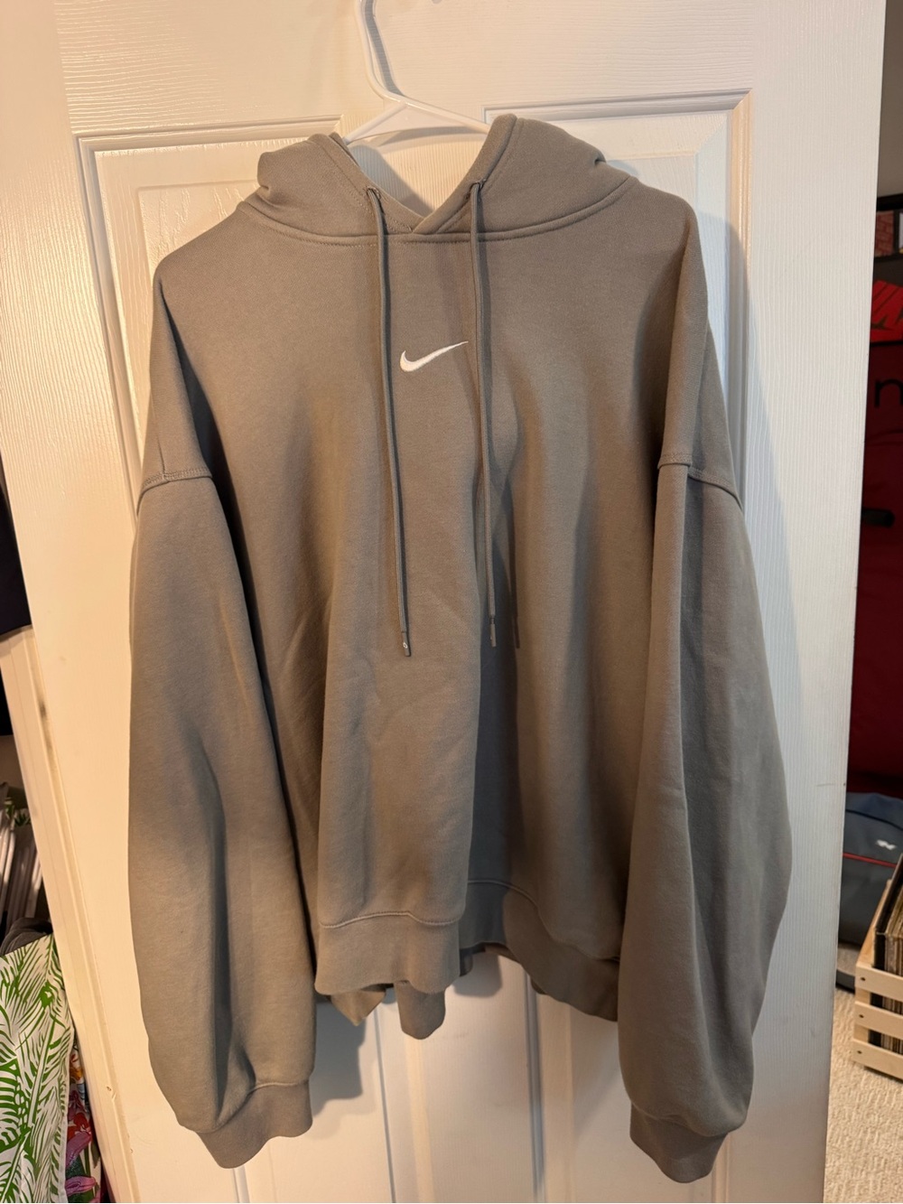 Nike x Fear of God Men's Double Hood Gray Swoosh Hoodie - Pullover Sweatshirt